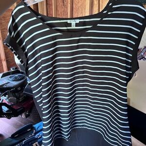 Women's Marisol Size XL Black and White Striped Women's Top